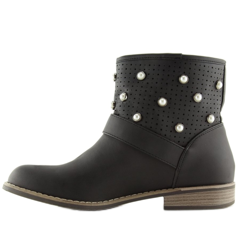 Bottes noires avec perles B9217-KB Noir le noir 1