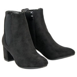 Top Shoes Bottines à talons en daim le noir 1