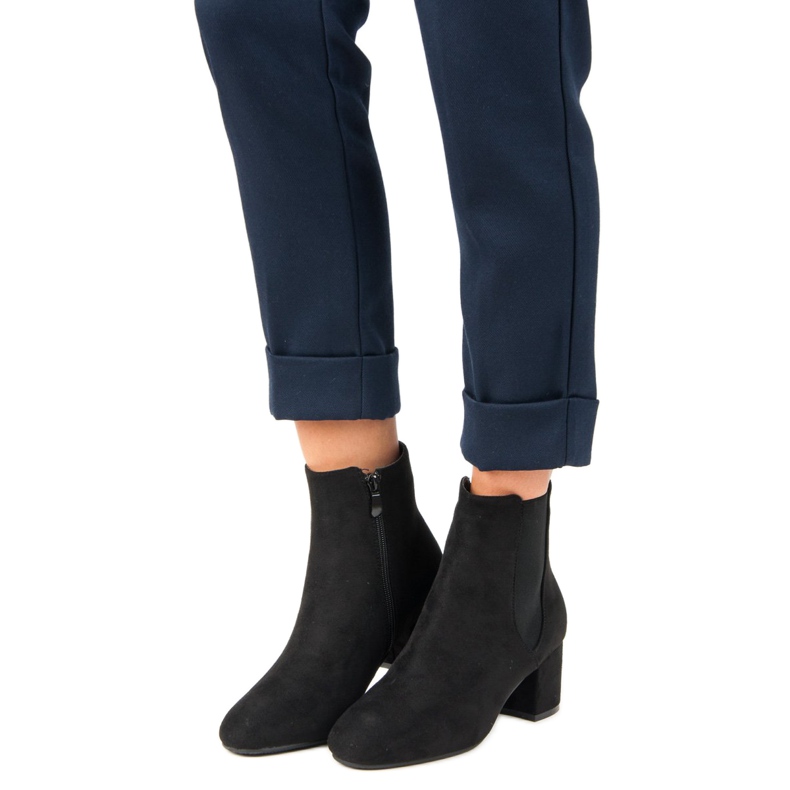 Top Shoes Bottines à talons en daim le noir 2