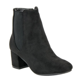 Top Shoes Bottines à talons en daim le noir 4