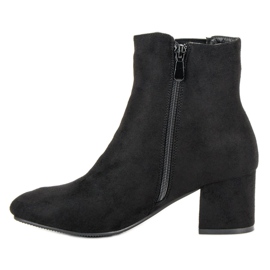 Top Shoes Bottines à talons en daim le noir 5