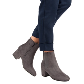 Top Shoes Bottines à talons en daim gris 2
