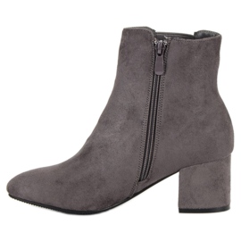 Top Shoes Bottines à talons en daim gris 4