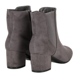 Top Shoes Bottines à talons en daim gris 5