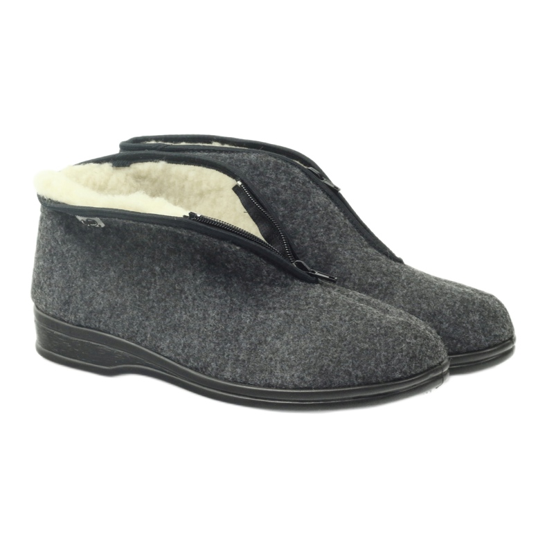 Befado chaussures pour hommes pantoufles chaudes 100M047 gris 3