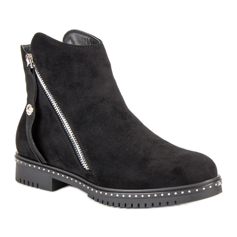 Queentina Bottes d'automne confortables le noir 2