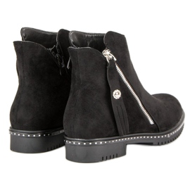 Queentina Bottes d'automne confortables le noir 4