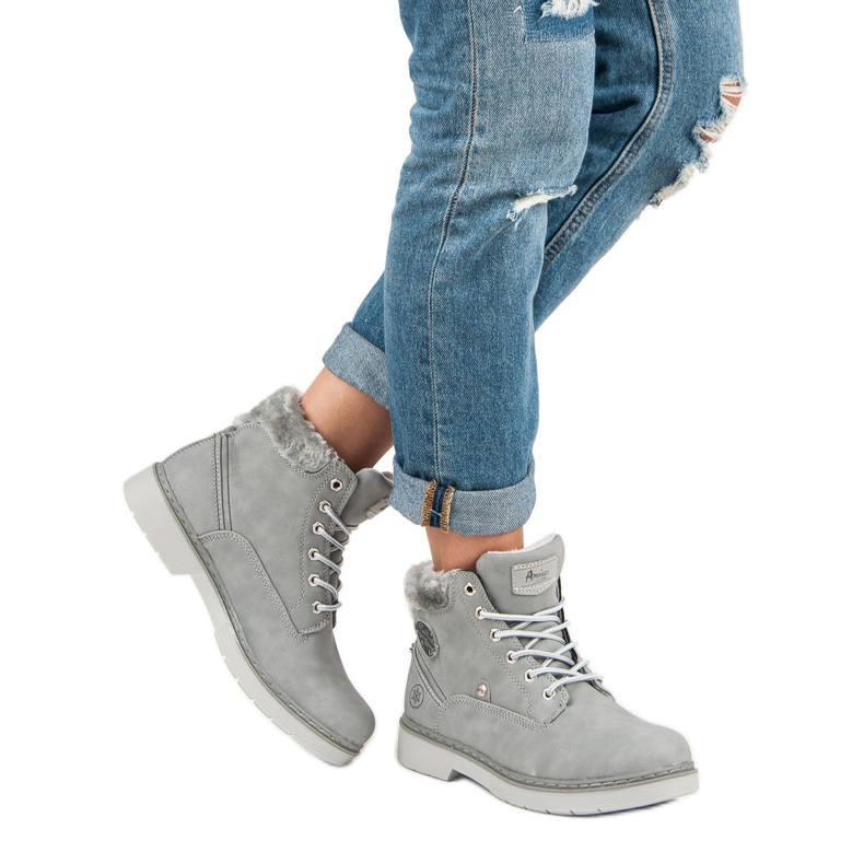 American Club Trappeurs américains chaleureux gris 2