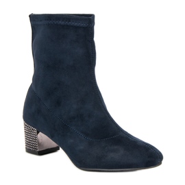 Kylie Bottines à enfiler bleu marine 1
