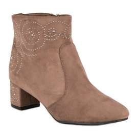 Bottes en daim élégantes brun 2