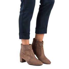 Bottes en daim élégantes brun 6