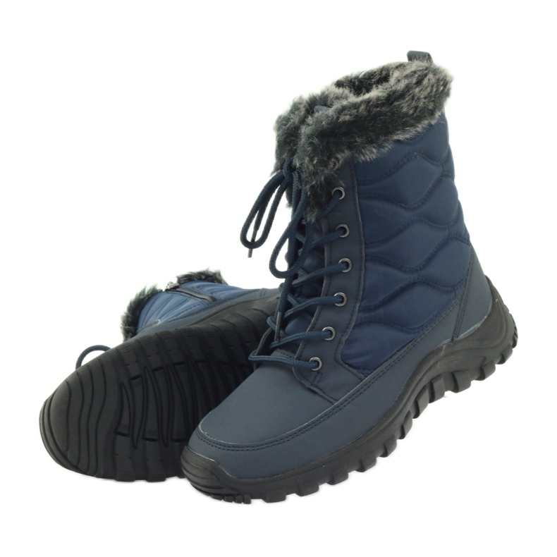 Bottes de neige sport sur fourrure DK bleu marin 4