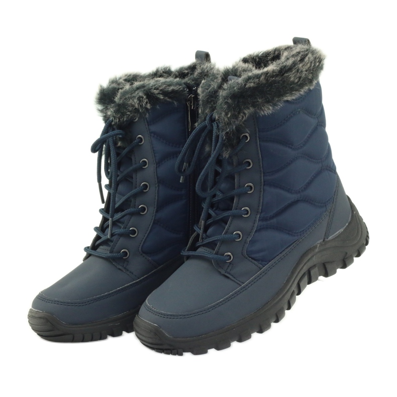 Bottes de neige sport sur fourrure DK bleu marin 3