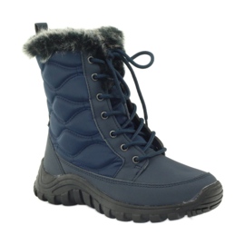 Bottes de neige sport sur fourrure DK bleu marin 1