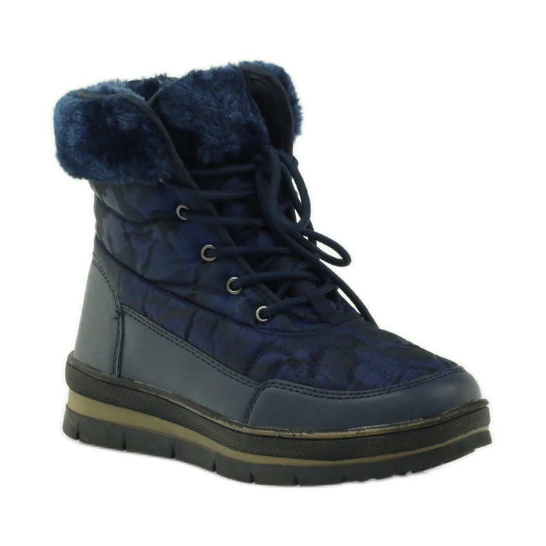 Bottes de neige sport sur fourrure DK bleu marin 1