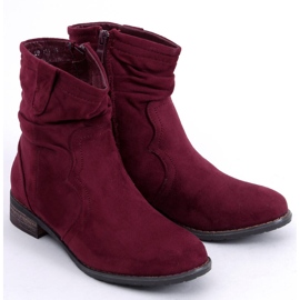 Bottines femme bordeaux 99-135 Rouge 1