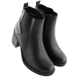 Bottines noires à talons larges 1032-1 Noir le noir 1