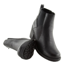 Bottines noires à talons larges 1032-1 Noir le noir 2