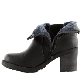 Bottines noires à talons larges 1032-1 Noir le noir 4