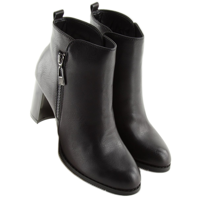Bottes sur un talon stable noir 6545 Noir 1