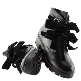Bottines noires à clous noir A1208 noir le noir 1