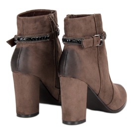 Bottines à talons en daim de VINCEZA brun 6
