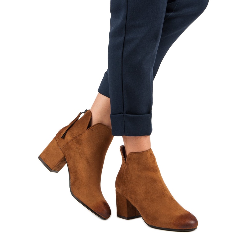 Vinceza Bottines à talons en daim brun 2