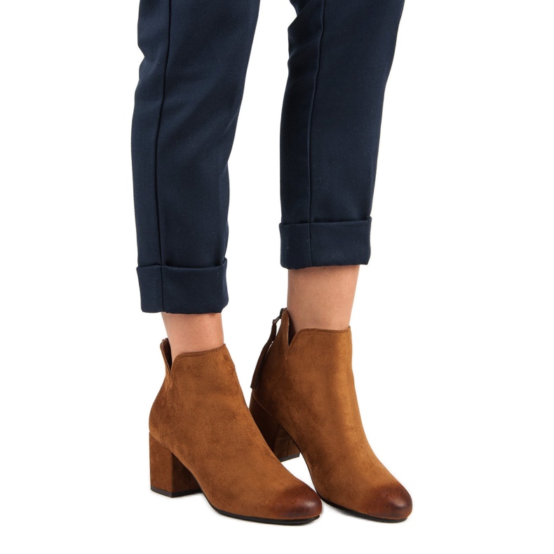 Vinceza Bottines à talons en daim brun 1