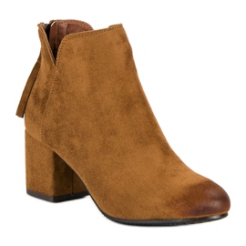 Vinceza Bottines à talons en daim brun 3
