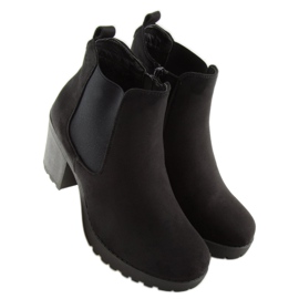 Bottines noires à talons larges E5106 Noir le noir 4