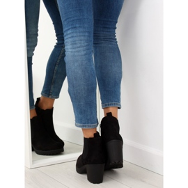 Bottines noires à talons larges E5106 Noir 1