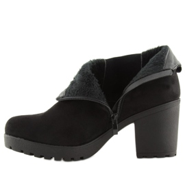 Bottines noires à talons larges E5106 Noir 2