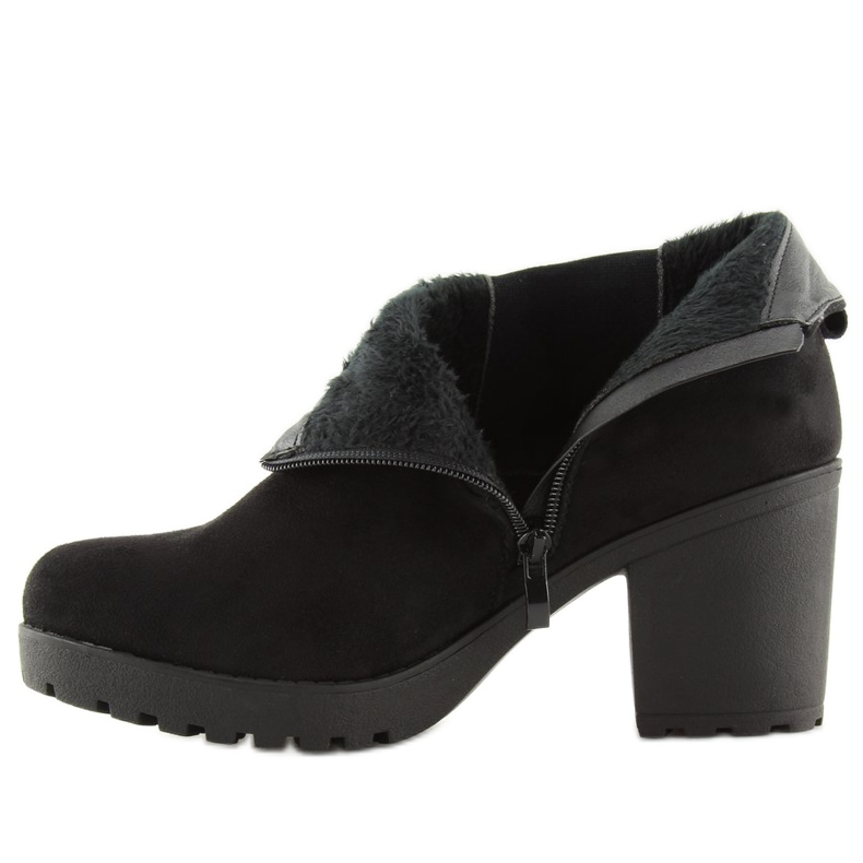 Bottines noires à talons larges E5106 Noir 2