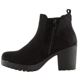Bottines noires à talons larges E5106 Noir le noir 3