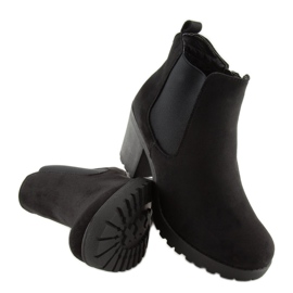 Bottines noires à talons larges E5106 Noir le noir 5