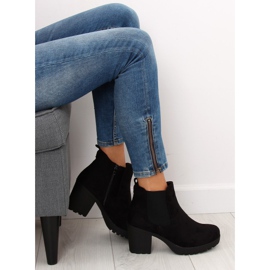 Bottines noires à talons larges E5106 Noir le noir 7