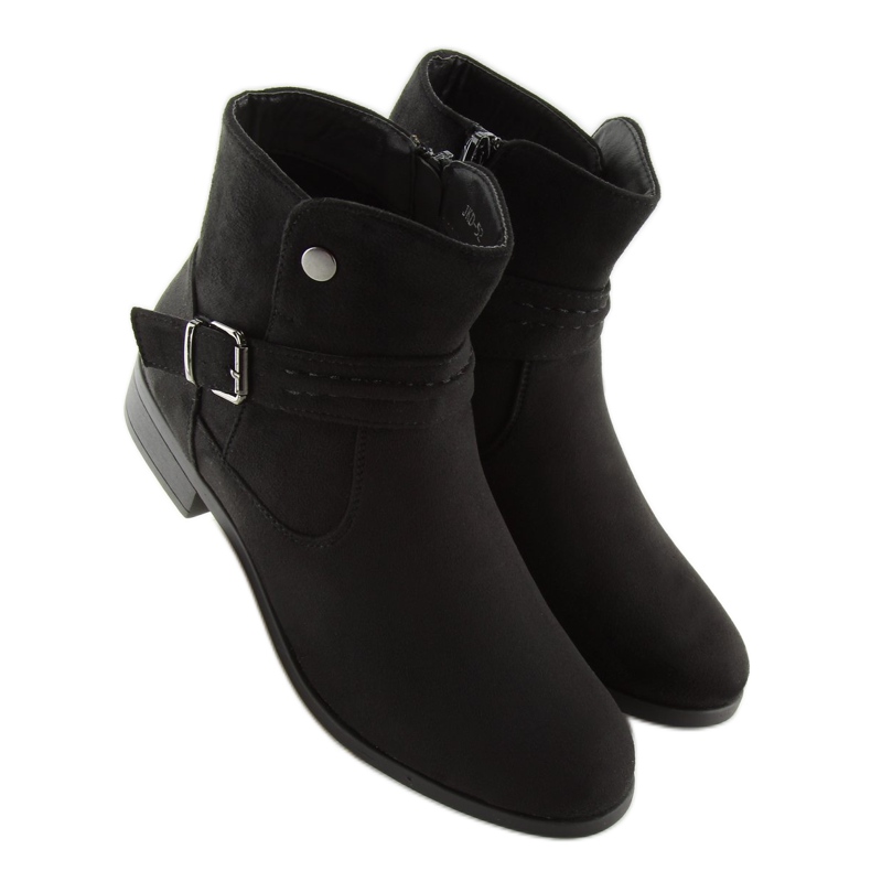 Bottines en daim noir JKD-52 Noir le noir 1