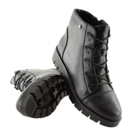 Bottines noires à lacets 6707-1 noir 1
