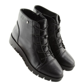 Bottines noires à lacets 6707-1 noir le noir 7