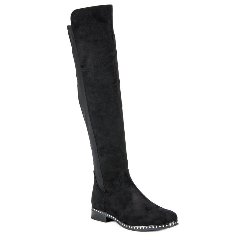 Filippo Bottes moulantes sur un talon plat noir 1