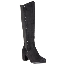 Bottes confortables à talons hauts VINCEZA noir 1