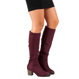 Bottines en daim VINCEZA rouge 4