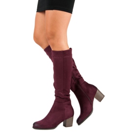 Bottines en daim VINCEZA rouge 3
