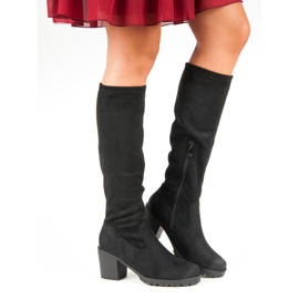 Bottines à talons en daim de VINCEZA le noir 3
