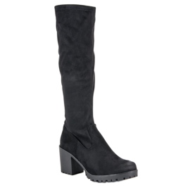 Bottines à talons en daim de VINCEZA le noir 1