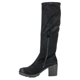 Bottines à talons en daim de VINCEZA le noir 2