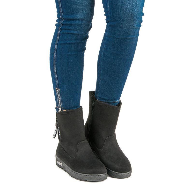 Mckeylor Bottes en daim chaudes noir 1