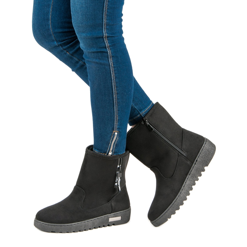 Mckeylor Bottes en daim chaudes le noir 2