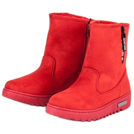 Mckeylor Bottes en daim chaudes rouge 3
