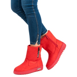 Mckeylor Bottes en daim chaudes rouge 5